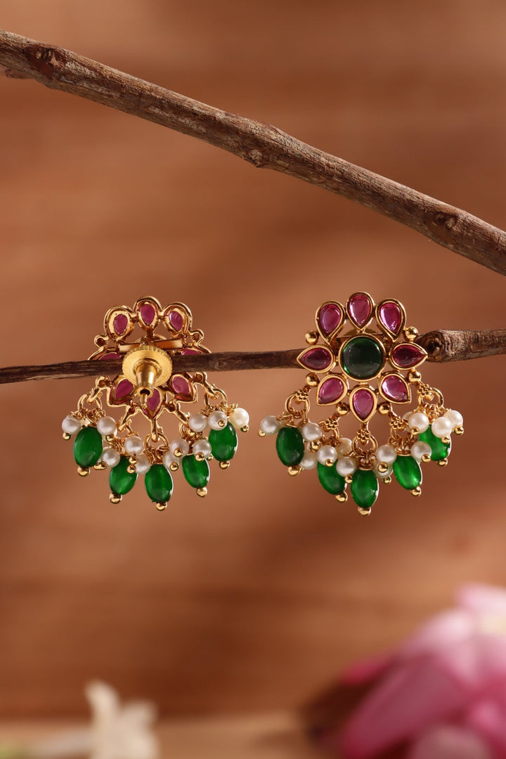 Rubygreen Beaded Earring - E1439