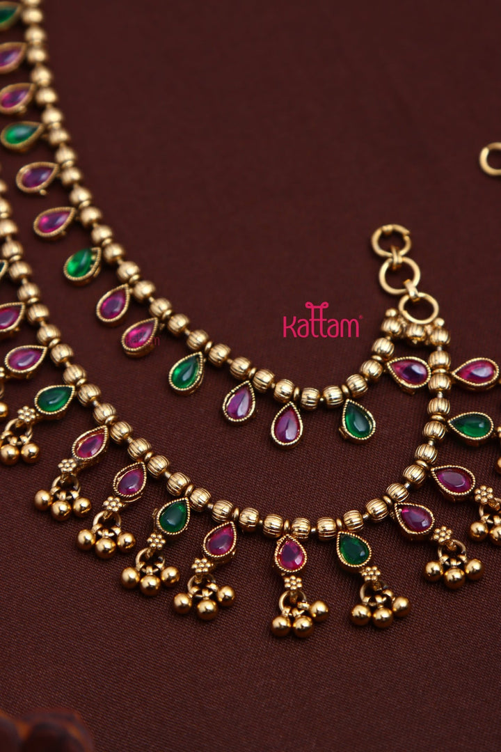 Rubygreen Gold Drop Earchain - EC048