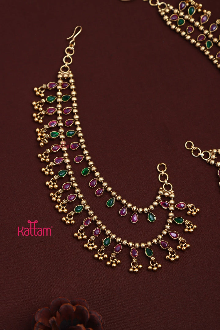 Rubygreen Gold Drop Earchain - EC048