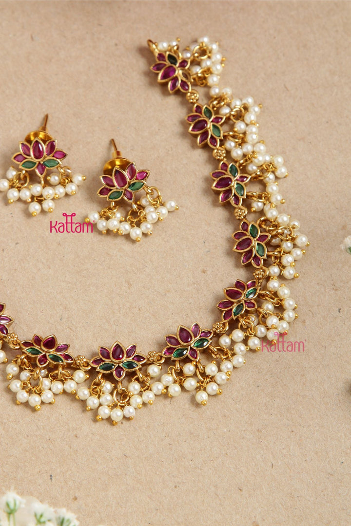 Rubygreen Lotus Guttapusalu Small Choker - N2727