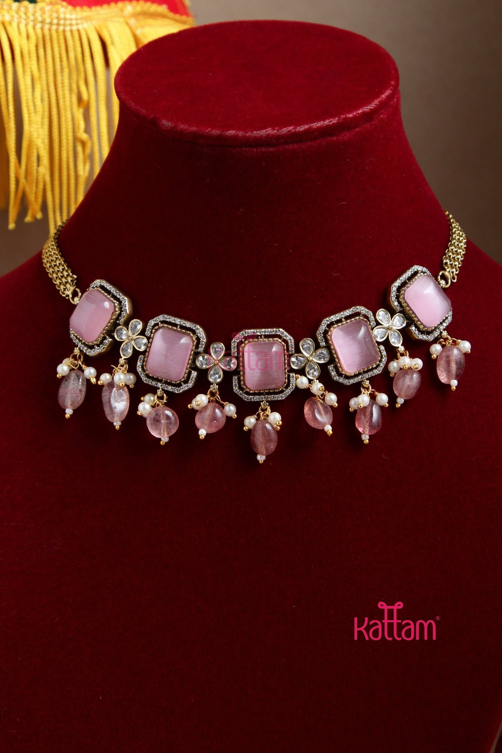 Ruth Victorian Pastel Pink Choker - N6098