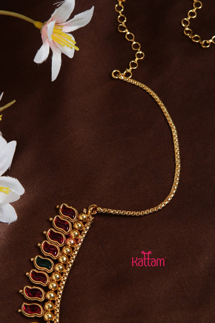 S Pattern Ruby Green Hip Chain - HB165