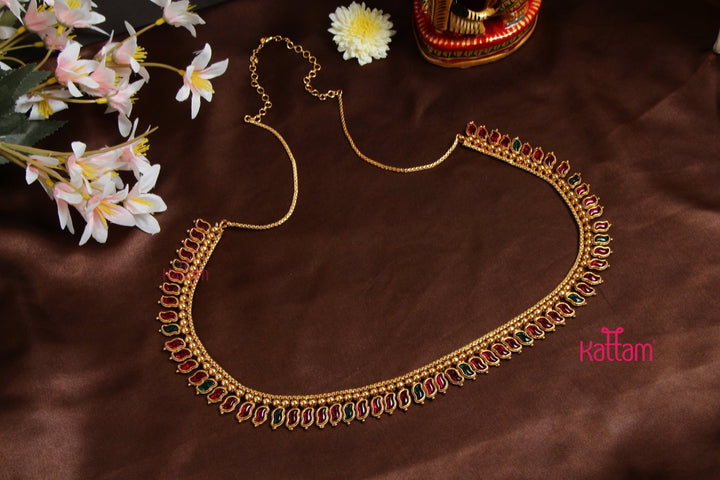 S Pattern Ruby Green Hip Chain - HB165