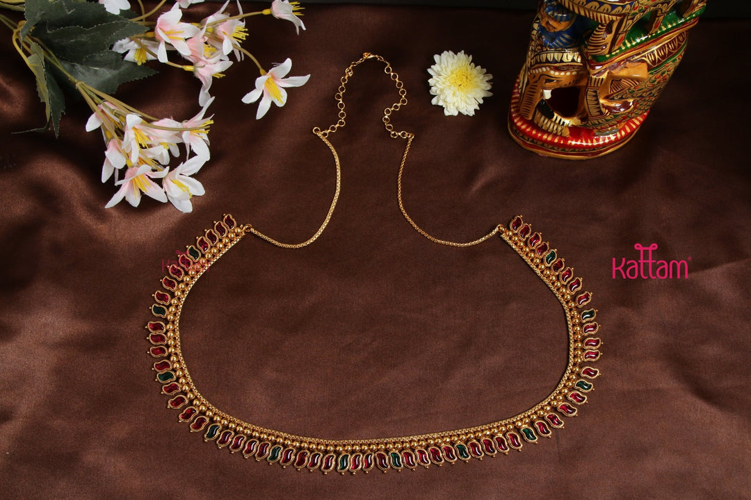 S Pattern Ruby Green Hip Chain - HB165