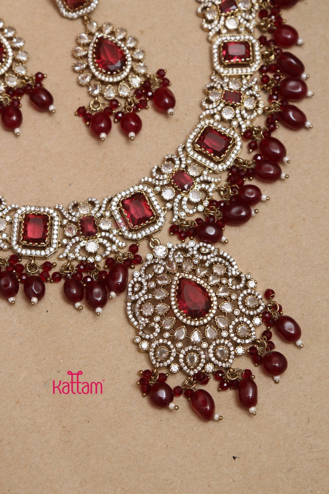 Sahara Maroon Victorian Bridal Jewellery Sold Separately