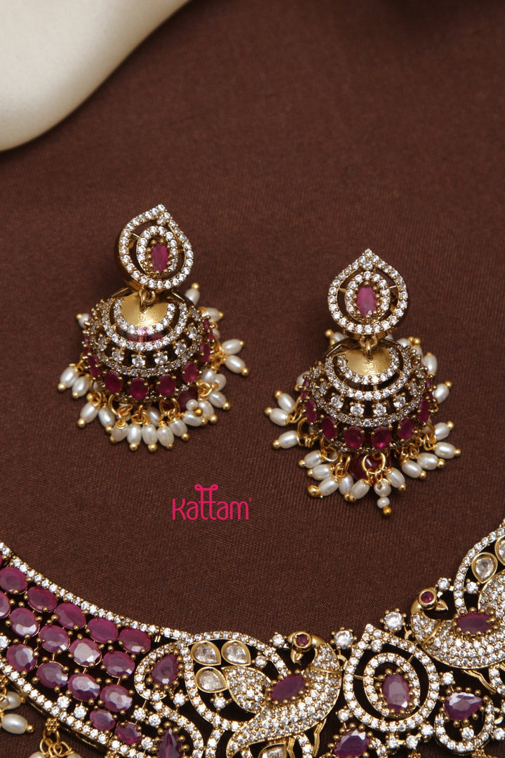 Saritha - Peacock Bridal Ruby Choker - N5237
