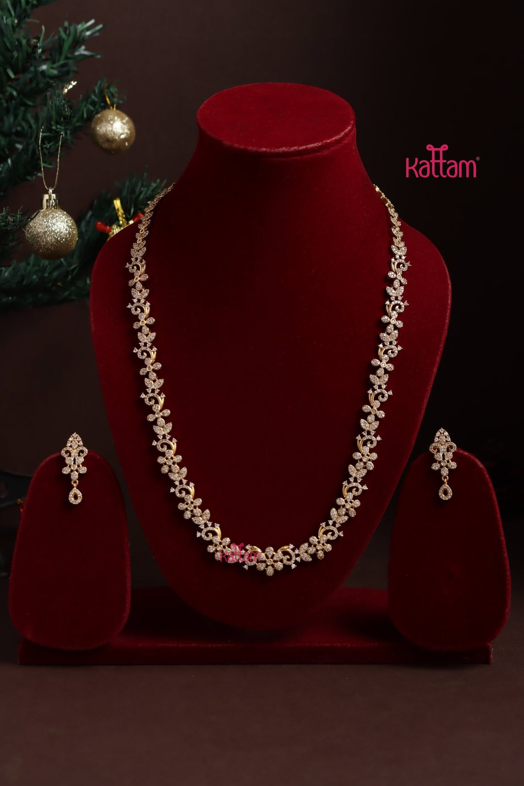 Sasha - AD White Floral Haram - N5376