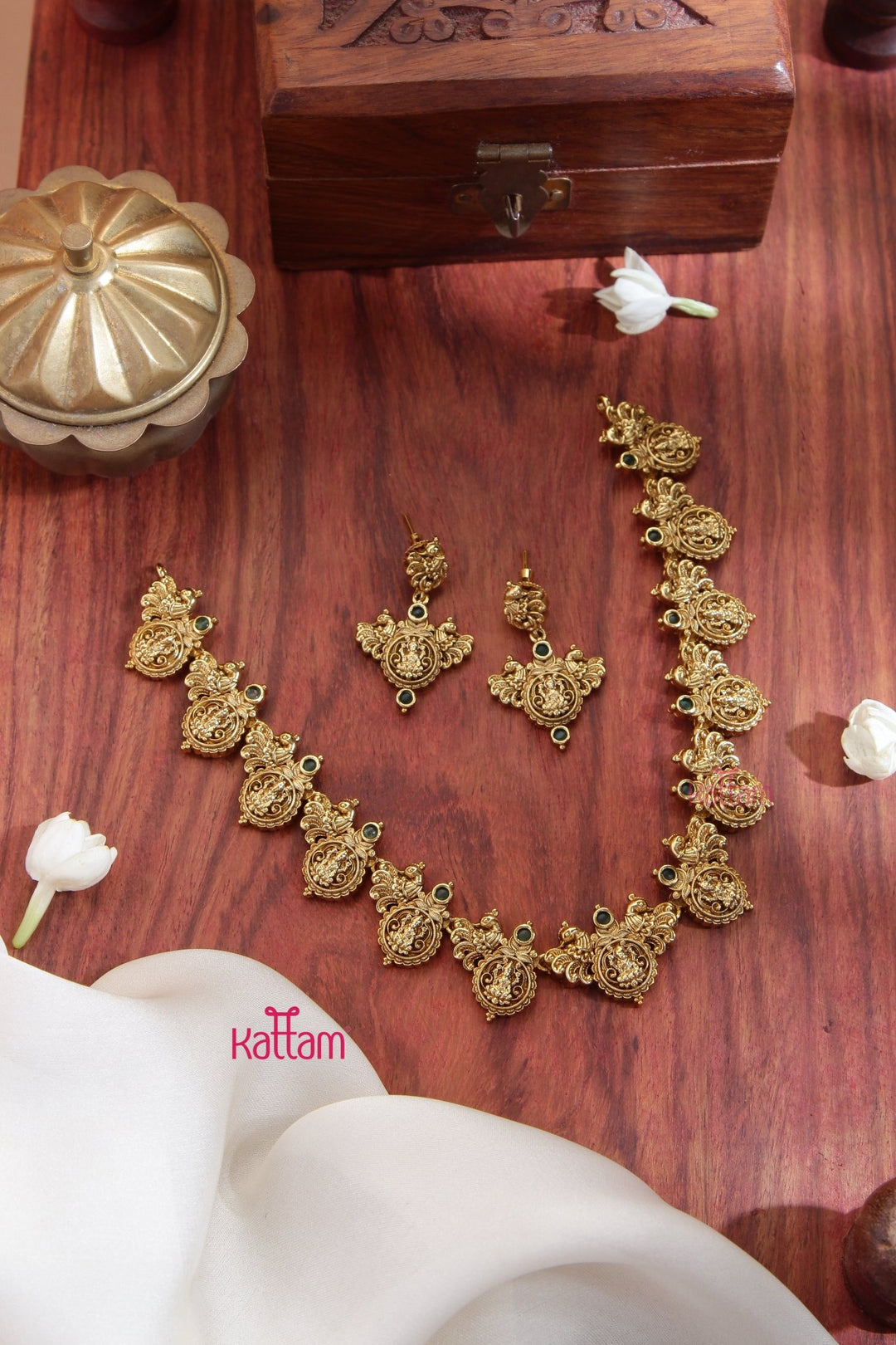 Selvi - Antique Lakshmi Coin Choker - N3377