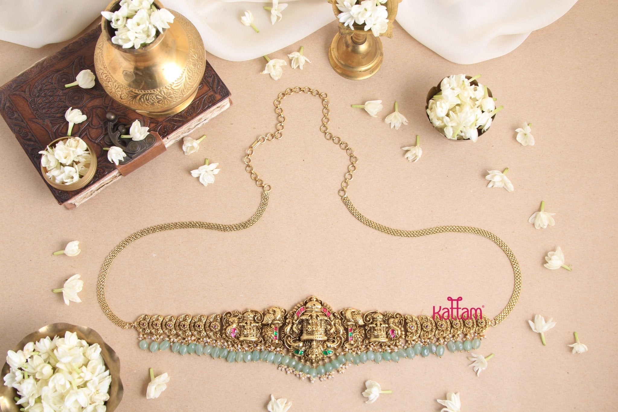 Semi Bridal Goddess Hip Chain Pastel Green Kattam