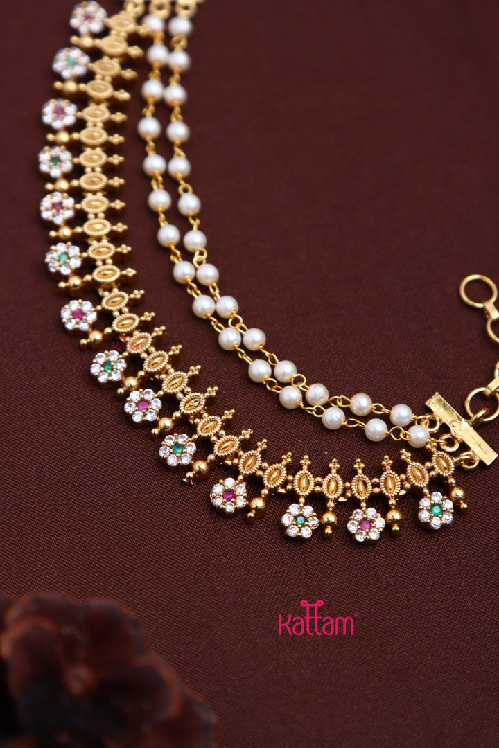Semi Bridal Multiflower Earchain - EC046