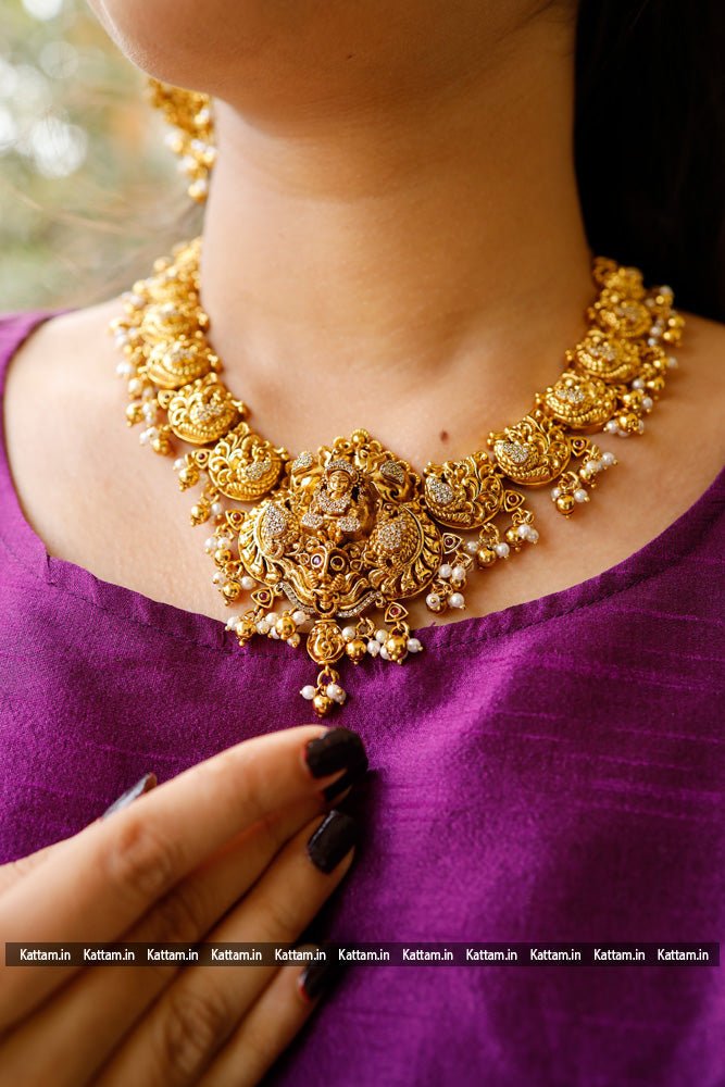 Semi Bridal Peacock Stone Necklace - N1731