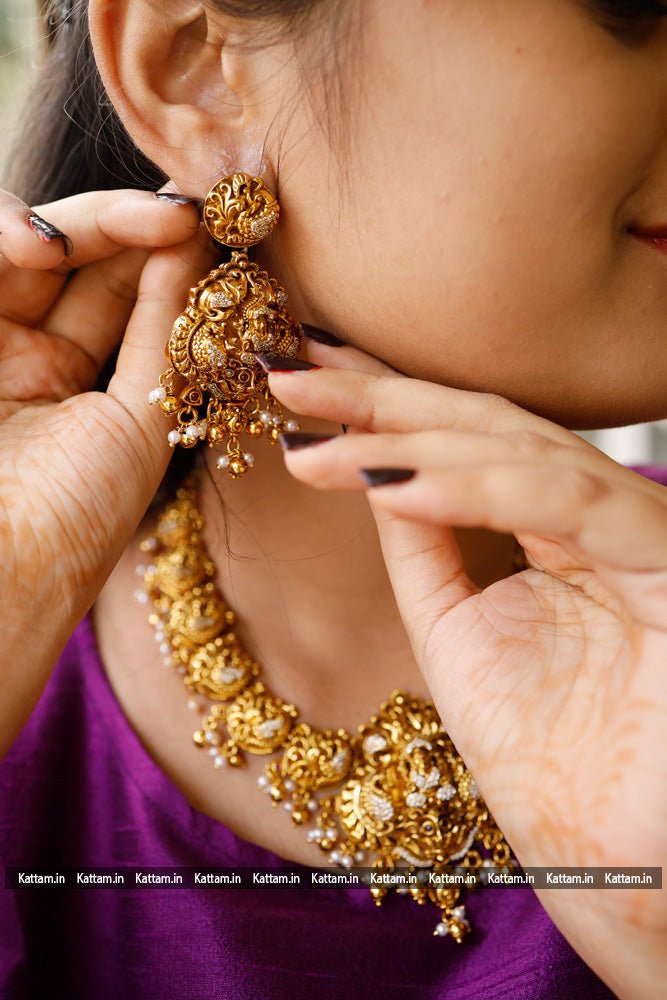 Semi Bridal Peacock Stone Necklace - N1731