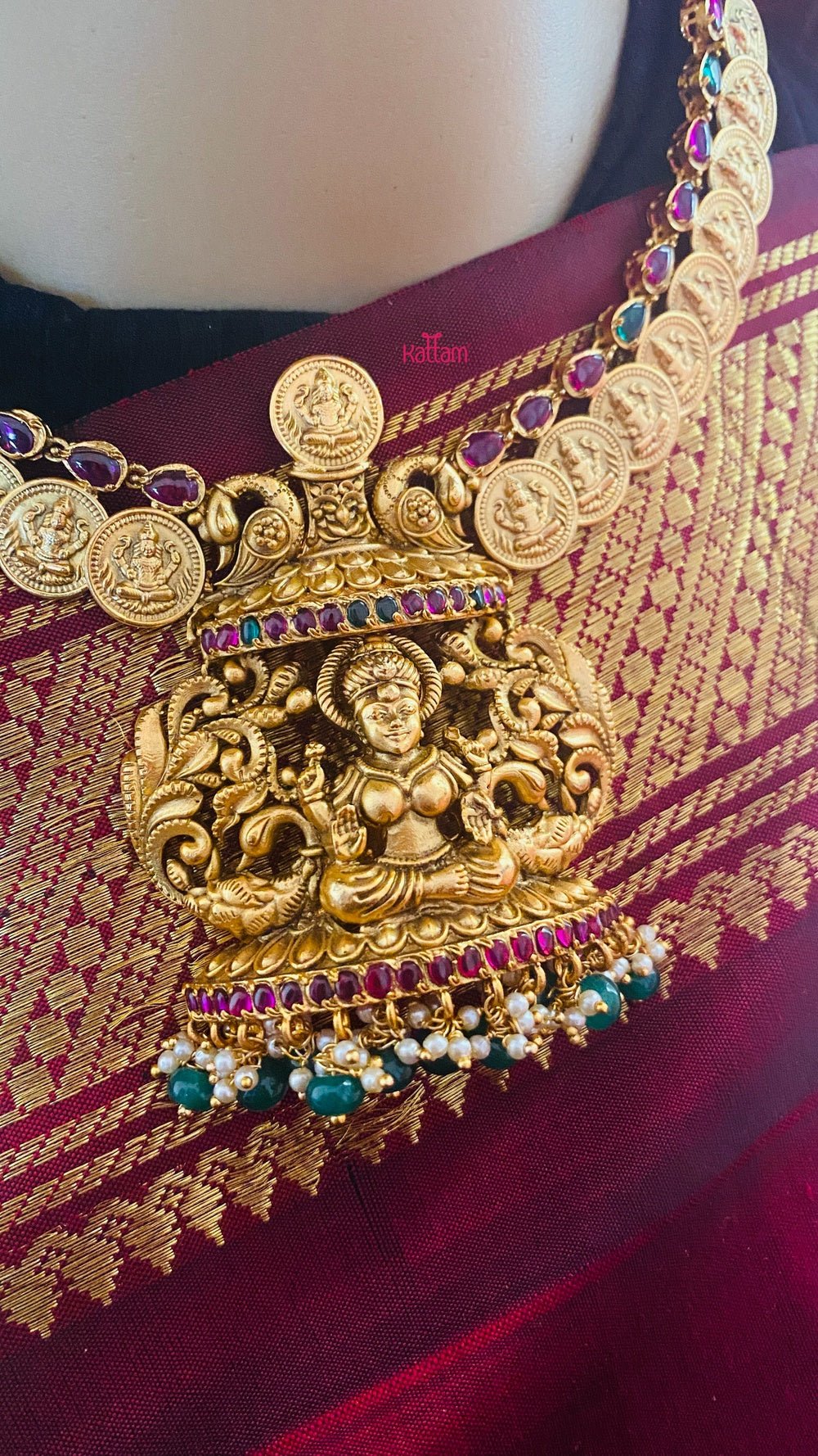 Semi Precious Nakshi Goddess Necklace - N1078