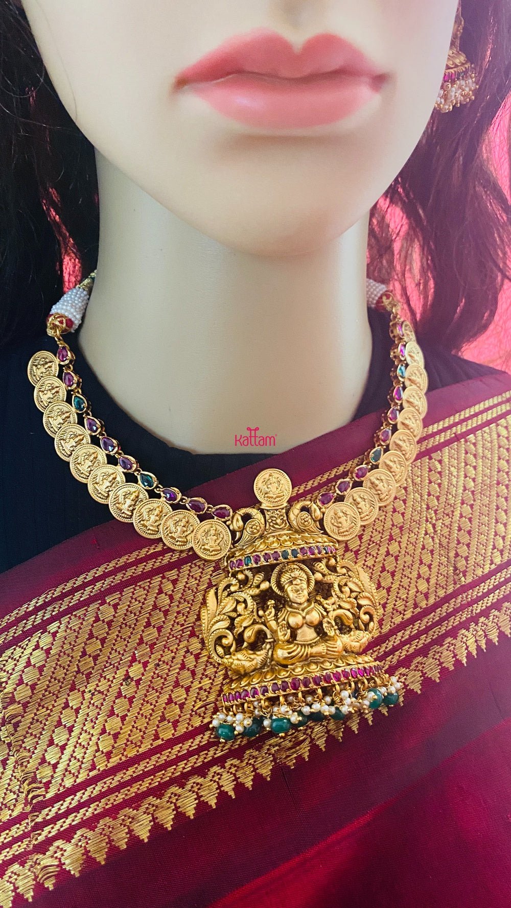Semi Precious Nakshi Goddess Necklace - N1078