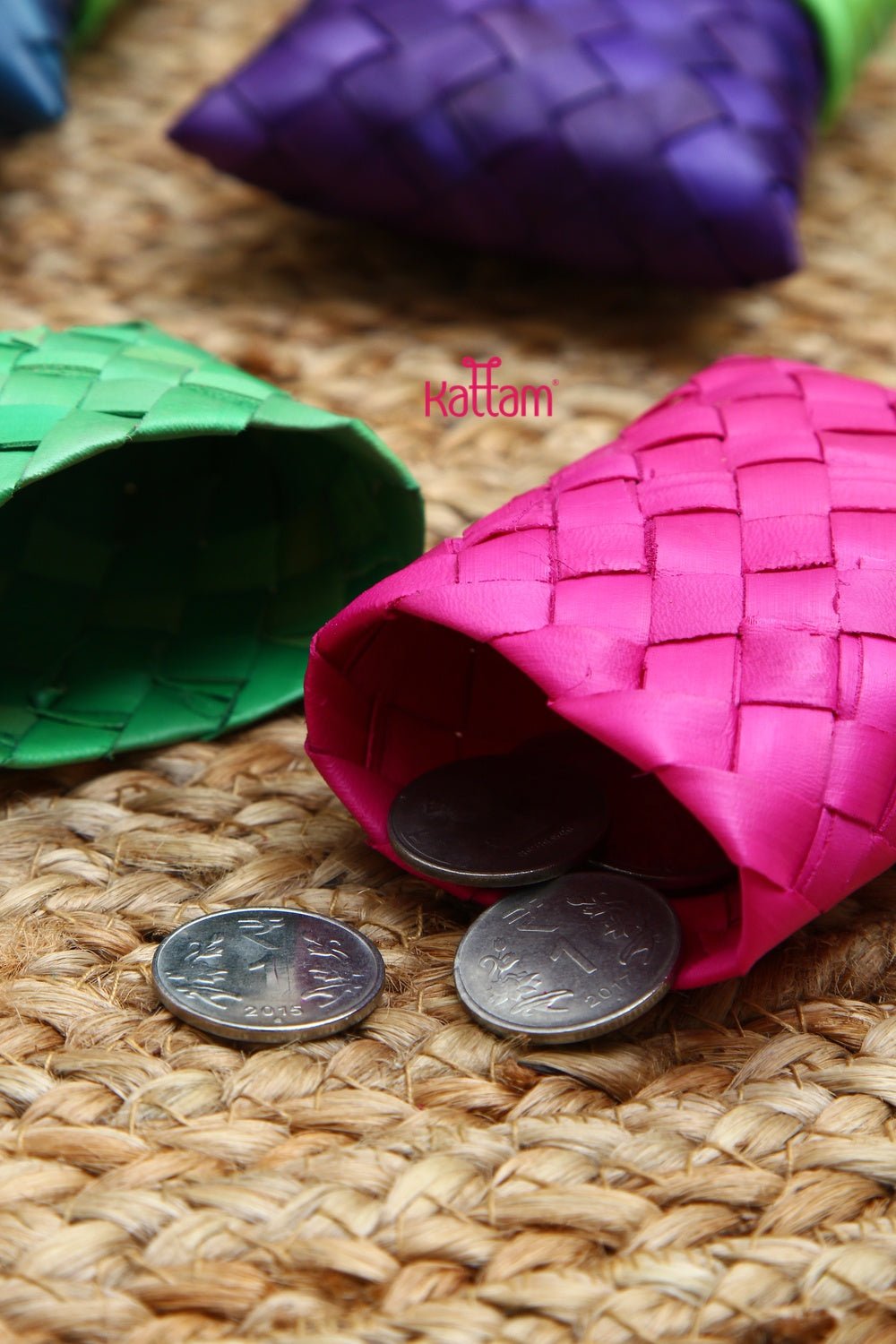 Set of 25 - Handmade Palm Leaf Coin Pouch - RG1