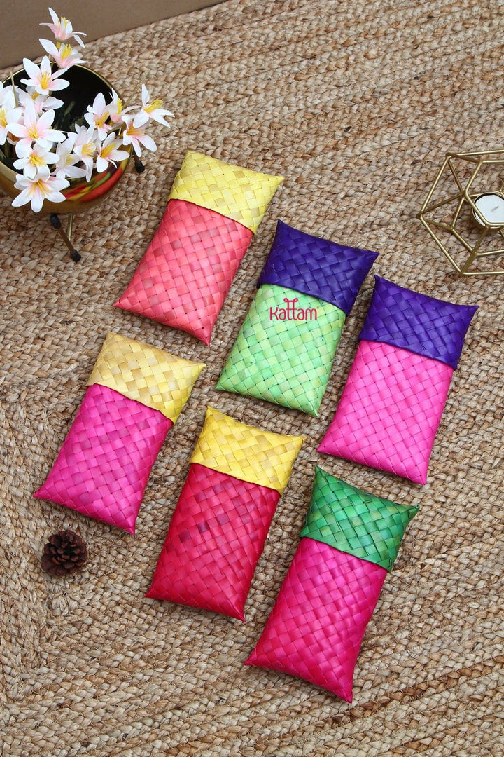 Set of 25 - Size 4*7 Handmade Palm Leaf Pouch - RG4