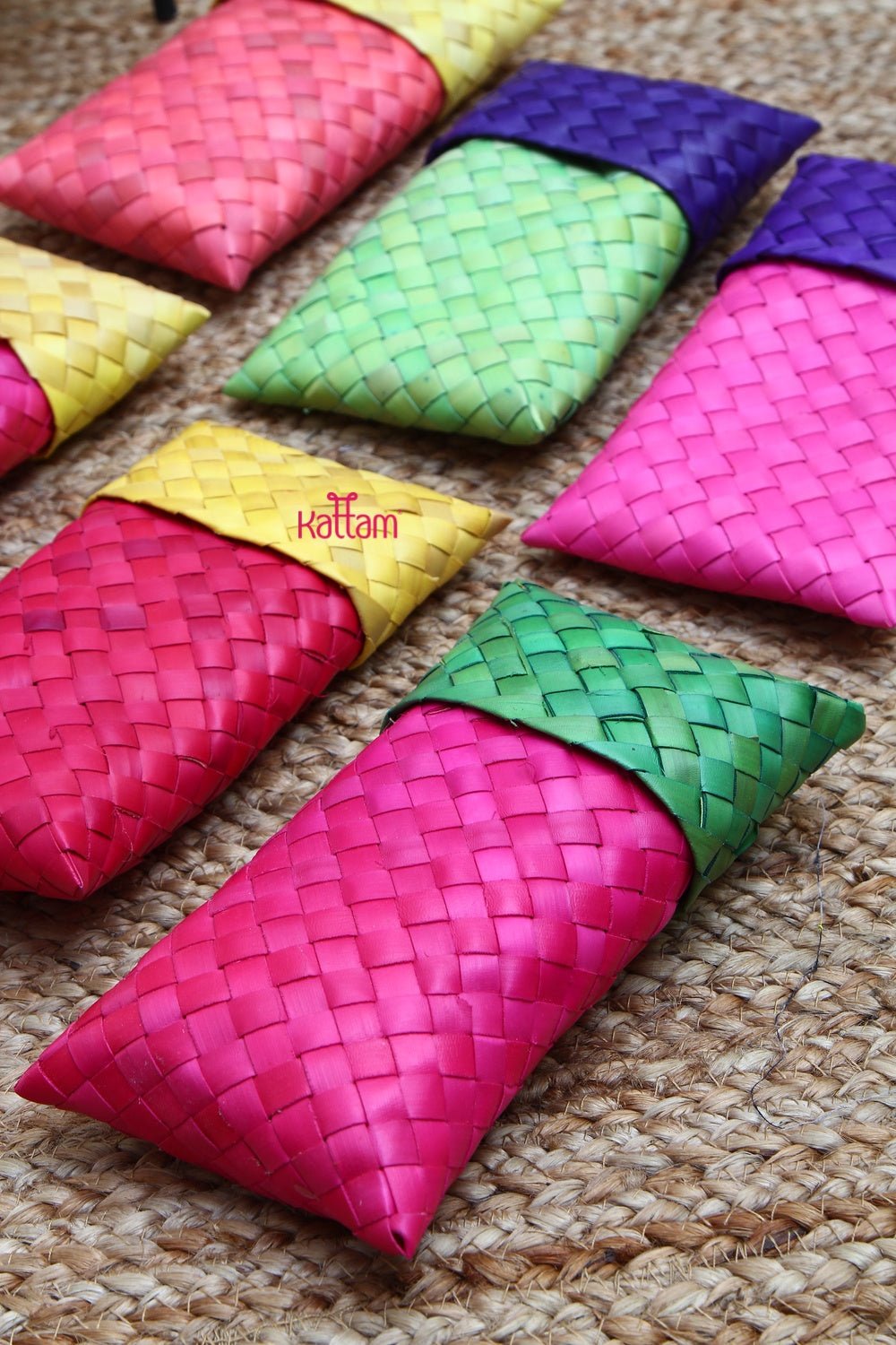 Set of 25 - Size 4*7 Handmade Palm Leaf Pouch - RG4