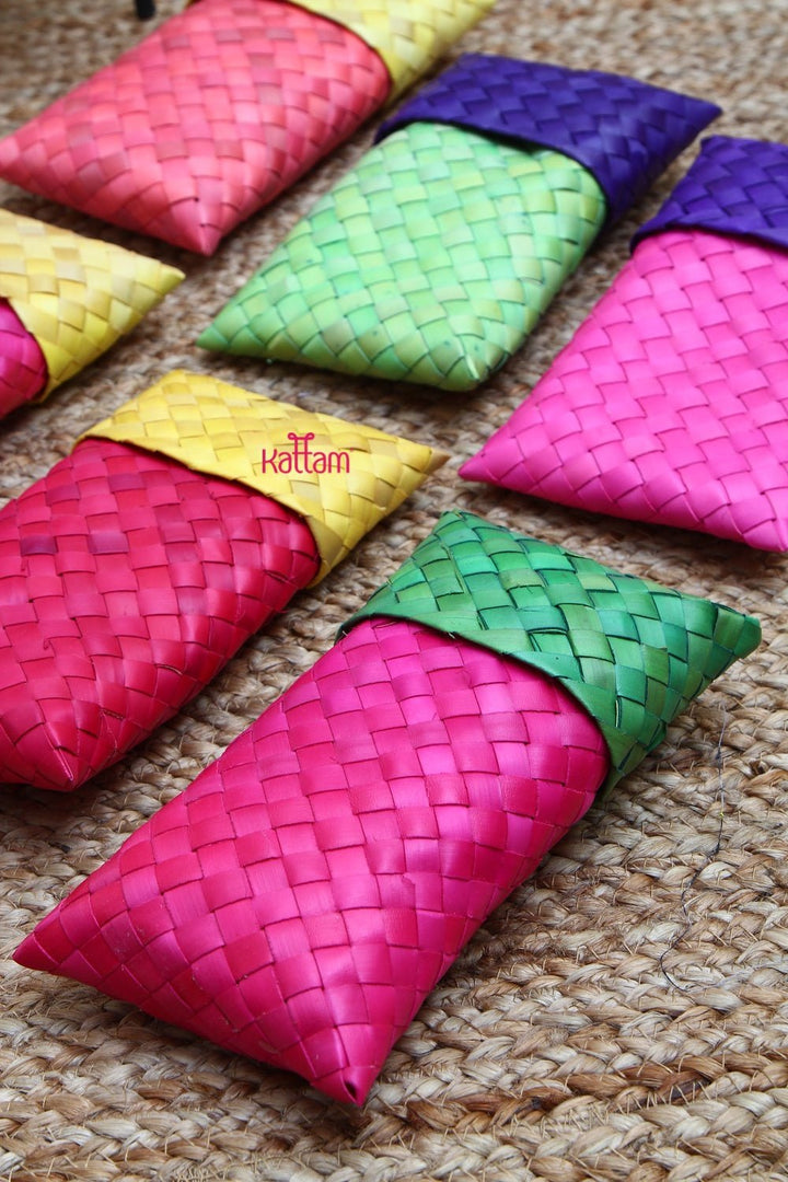 Set of 25 - Size 4*7 Handmade Palm Leaf Pouch - RG4