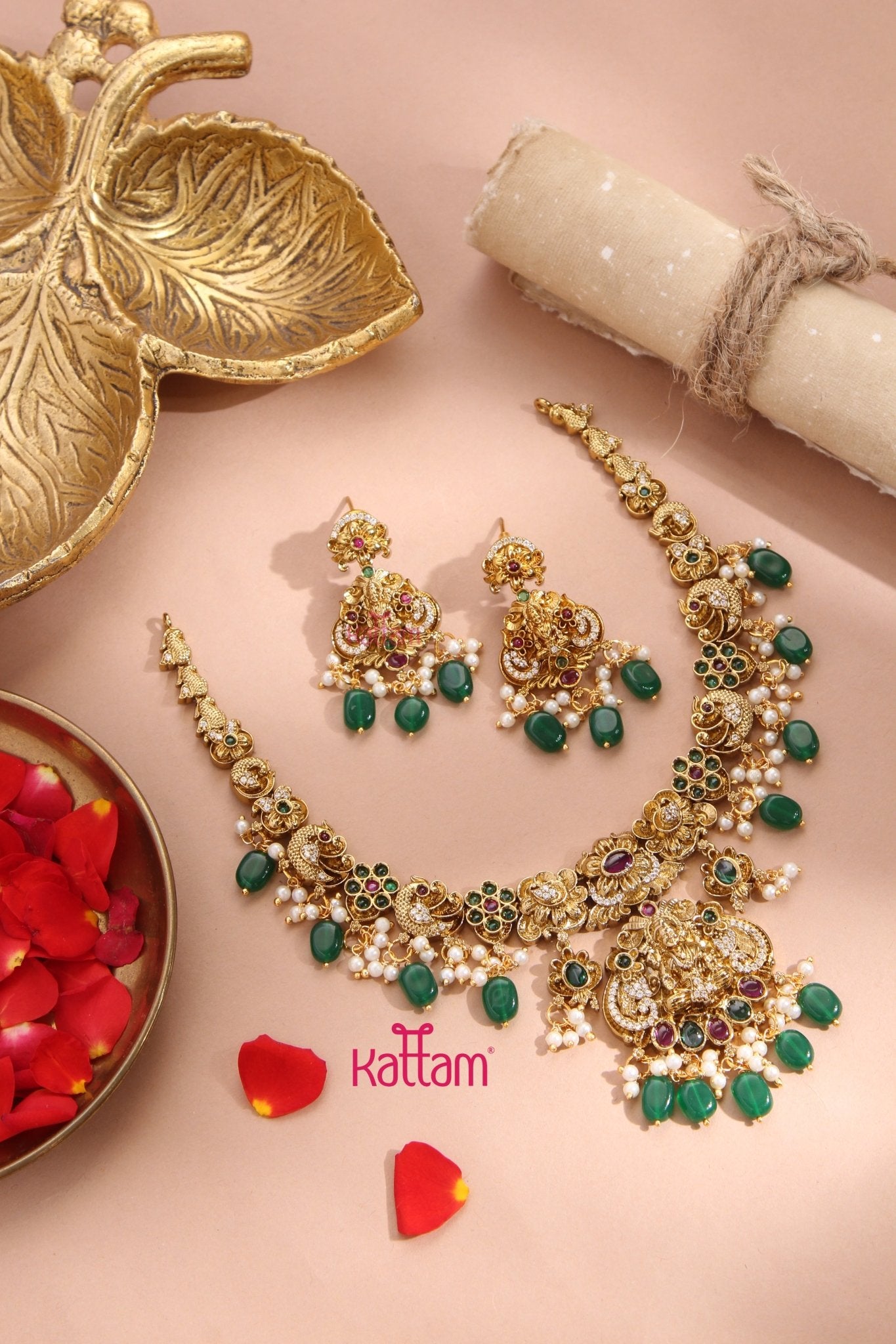 Shahstika - Lakshmi Peacock Necklace - Kattam