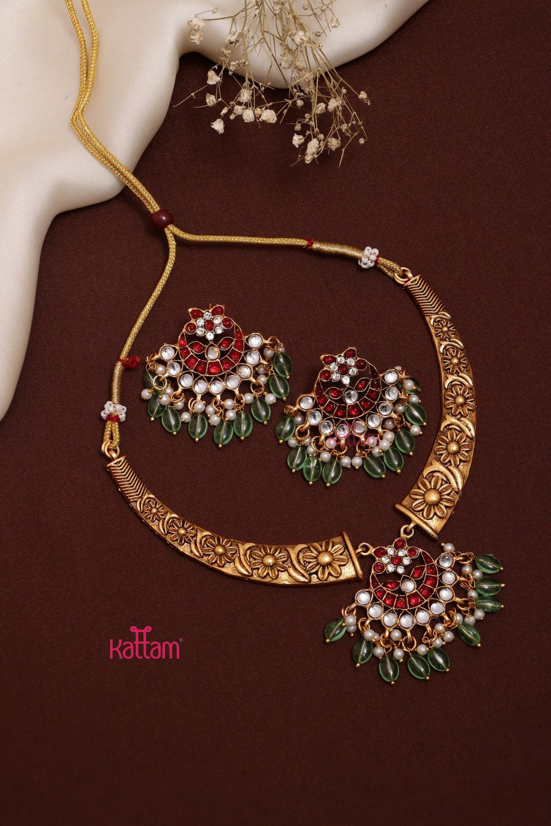 Shenba - Matte Halfmoon Hasli Choker - N3628