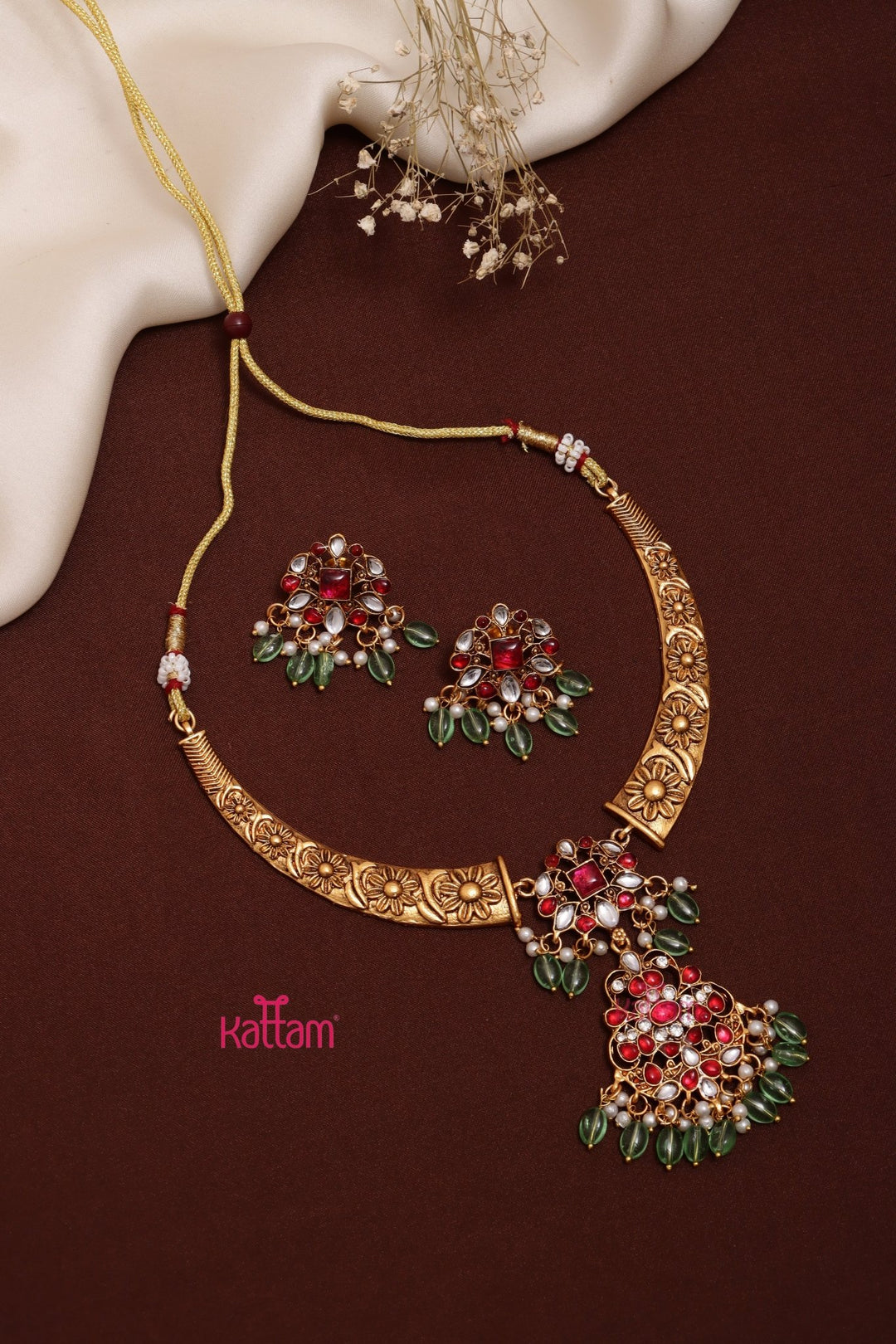 Shenba - Matte Motif Hasli Choker - N3629