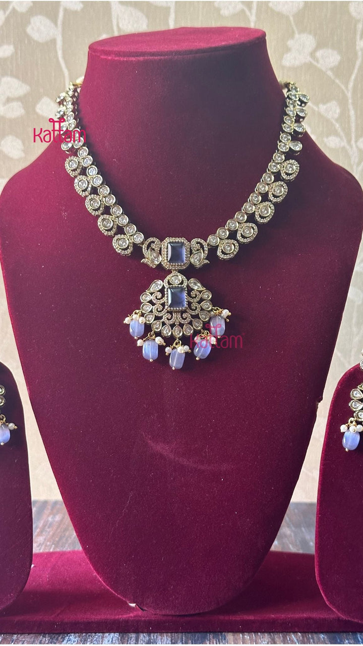 Sherin Victorian Purple Short Necklace - N5047