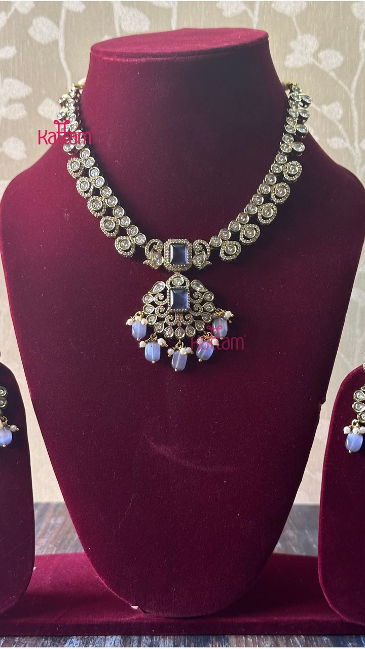 Sherin Victorian Purple Short Necklace - N5047