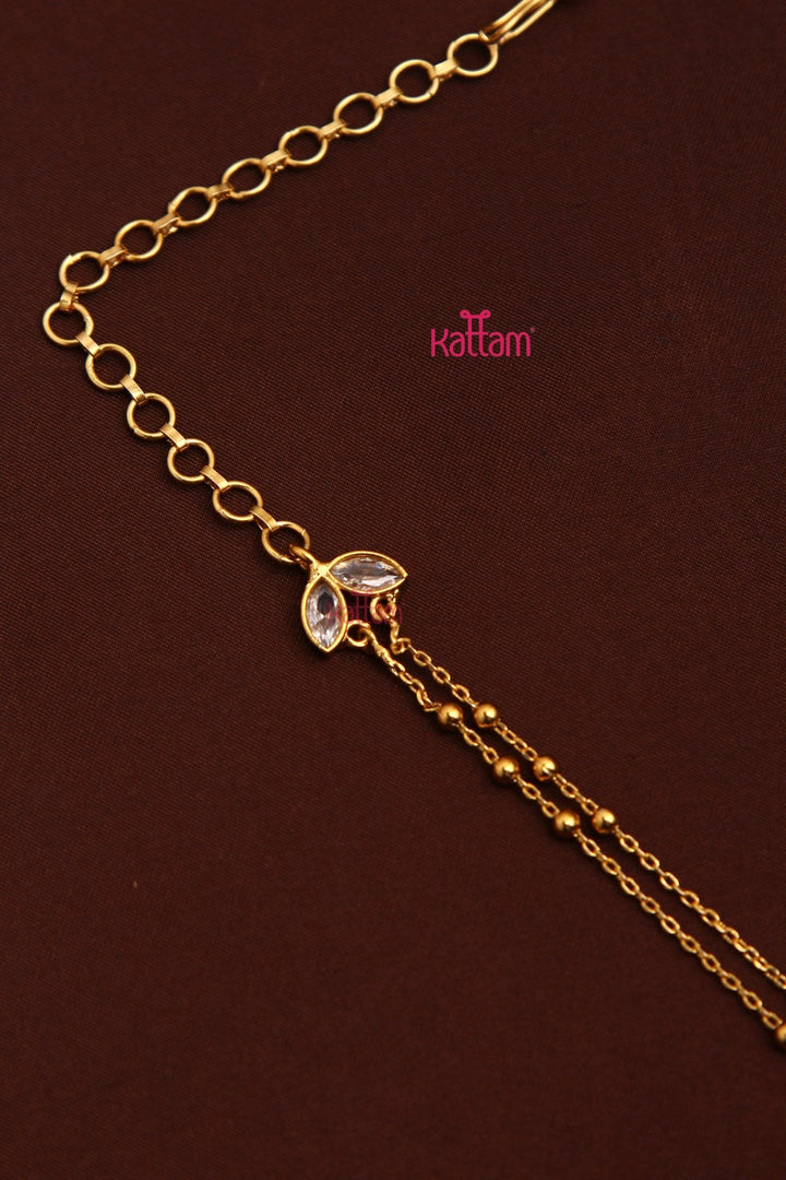Shivanya - Layered PastelGreen Flower Chain - N3491