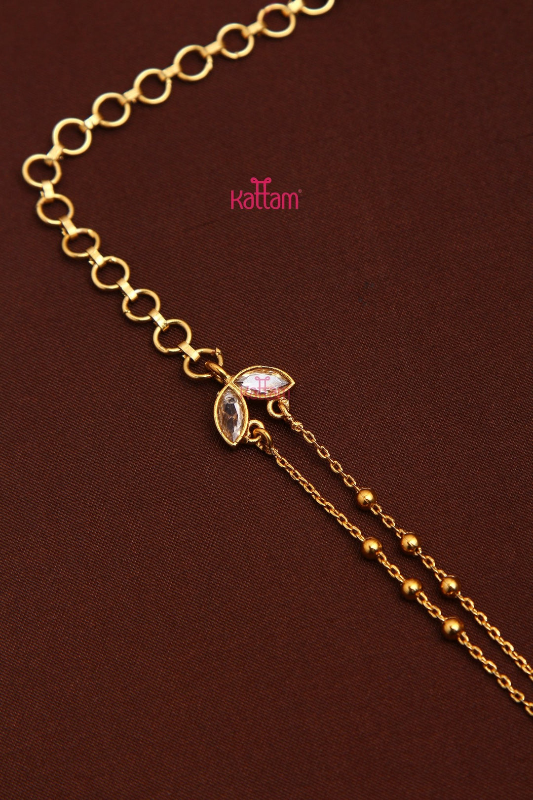 Shivanya - Layered Ruby Flower Chain - N3488