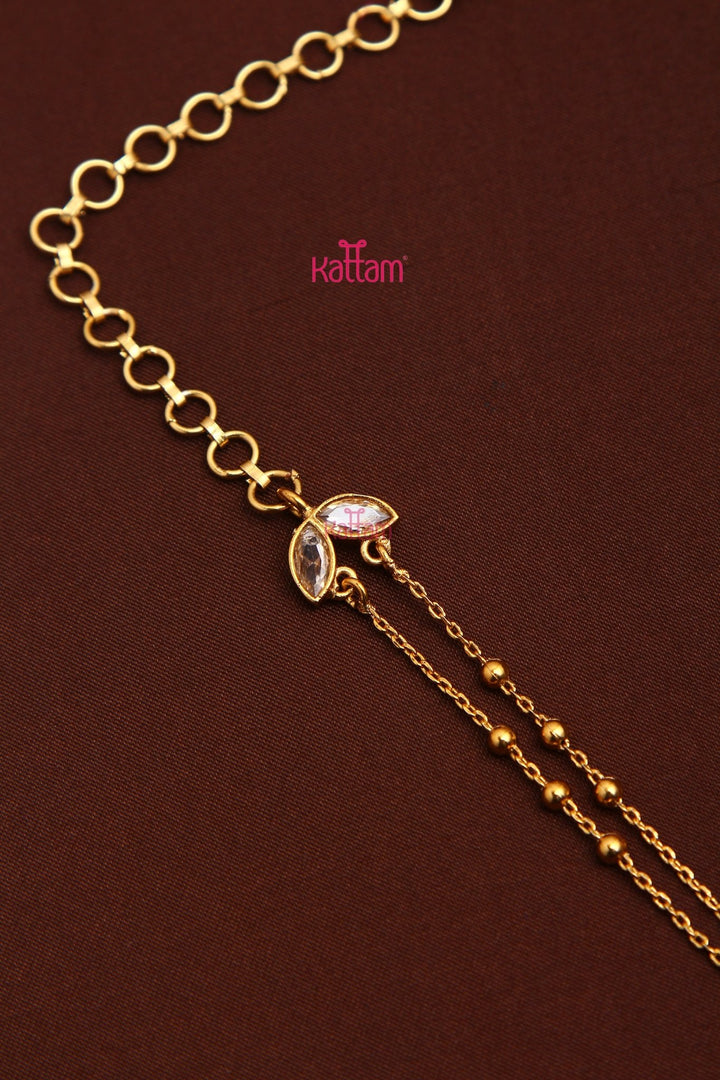 Shivanya - Layered Ruby Flower Chain - N3488