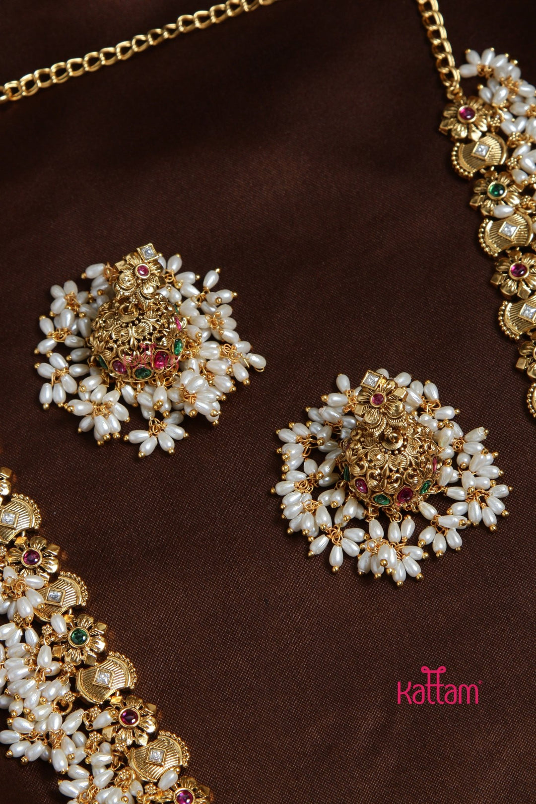 Shoba - Matte Gold Guttapusalu Haram - N3144