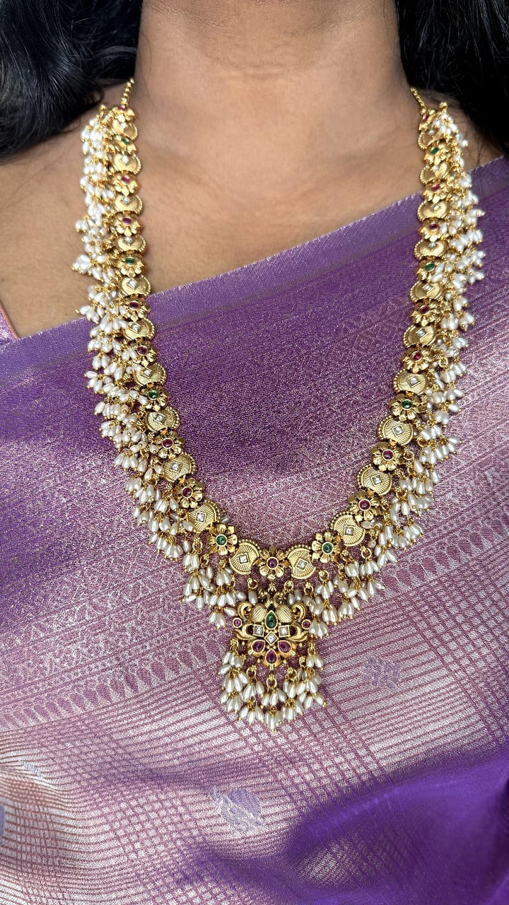 Shoba - Matte Gold Guttapusalu Haram - N3144