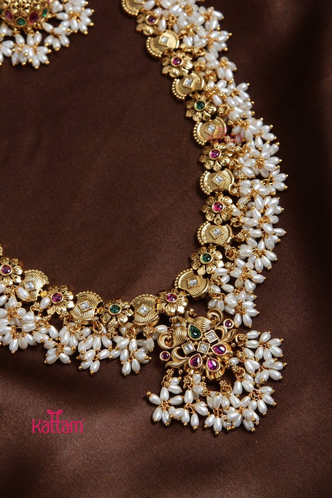 Shoba - Matte Gold Guttapusalu Haram - N3144