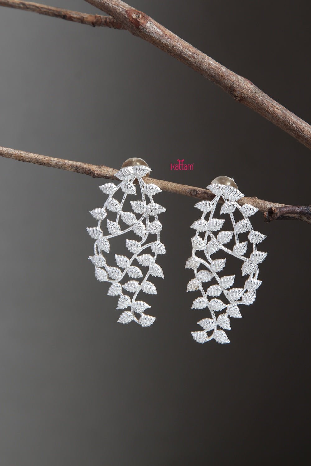 Silver Leaf Vines Earring - E106