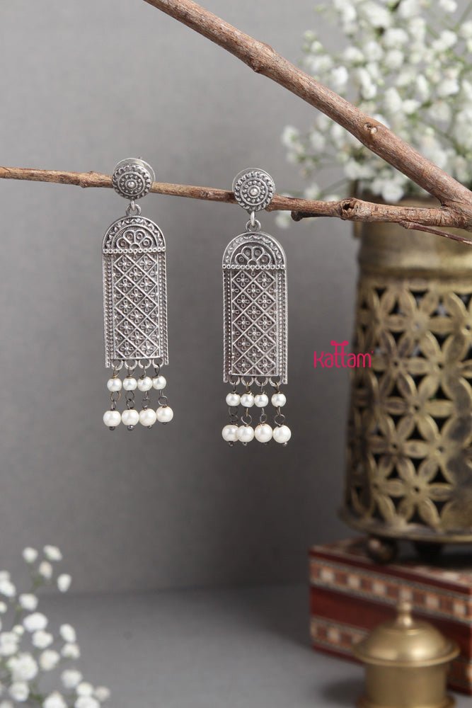 Silver Lookalike Statement Earring - E450