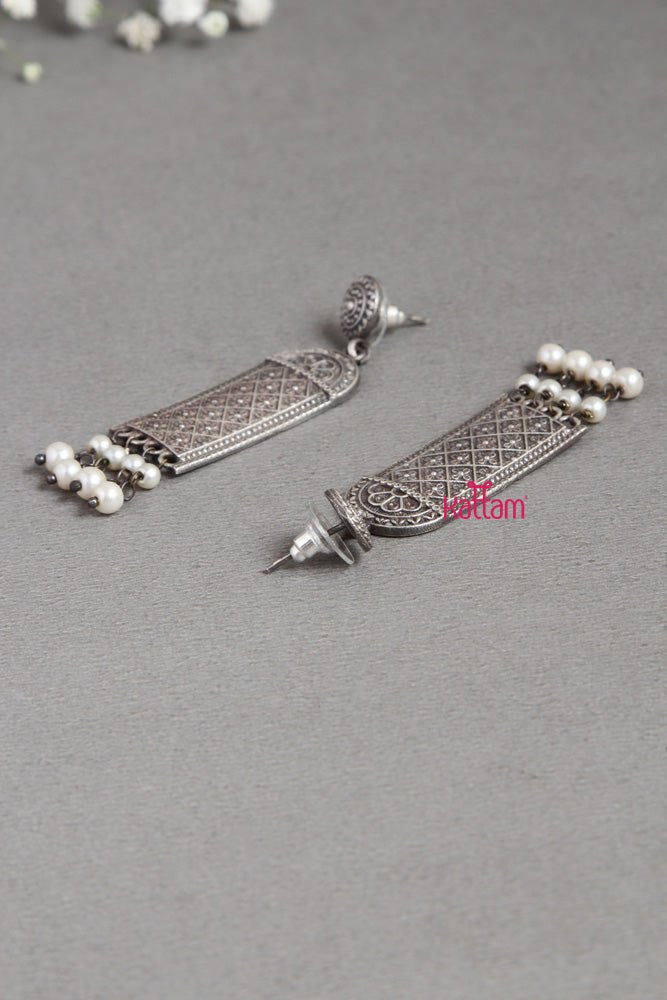 Silver Lookalike Statement Earring - E450