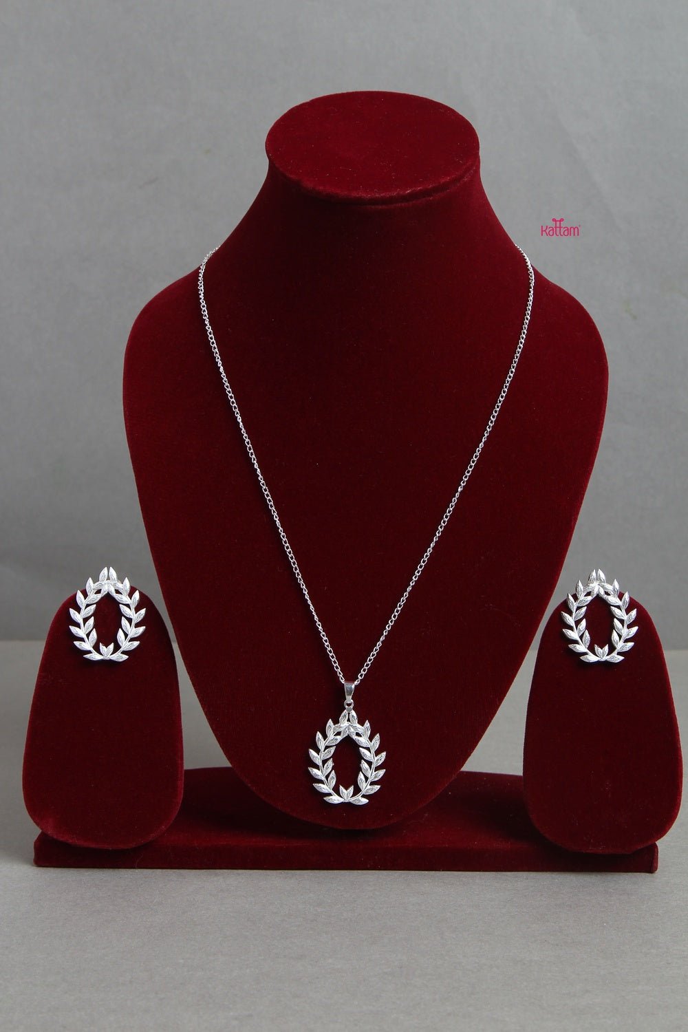 Silver Oval Leaf Chain Set - OC013