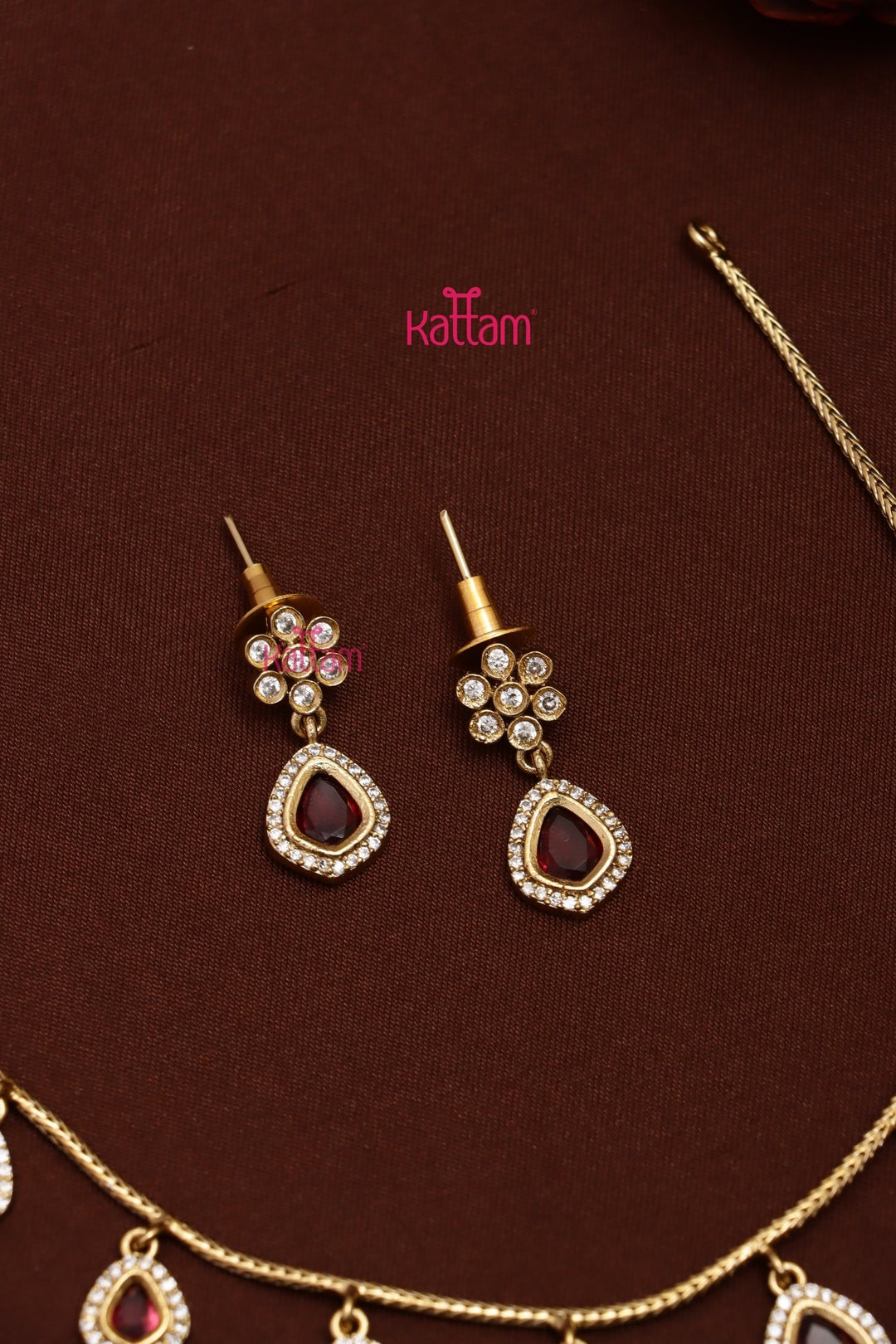 Simple Ruby Drop Choker - N3702