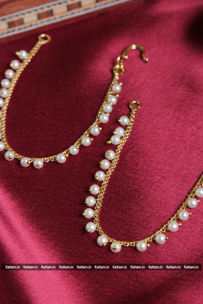 Single Line Pearl Ear Chain - EC019