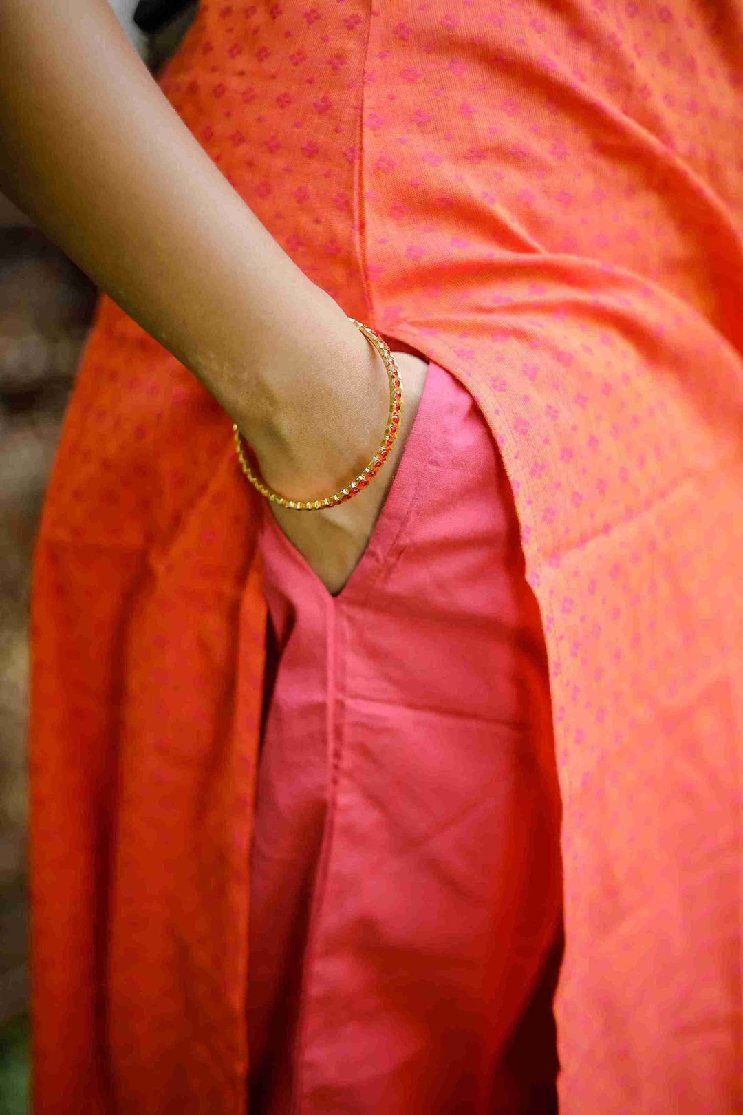 Single Line Ruby Stone Gati Bangle - B158