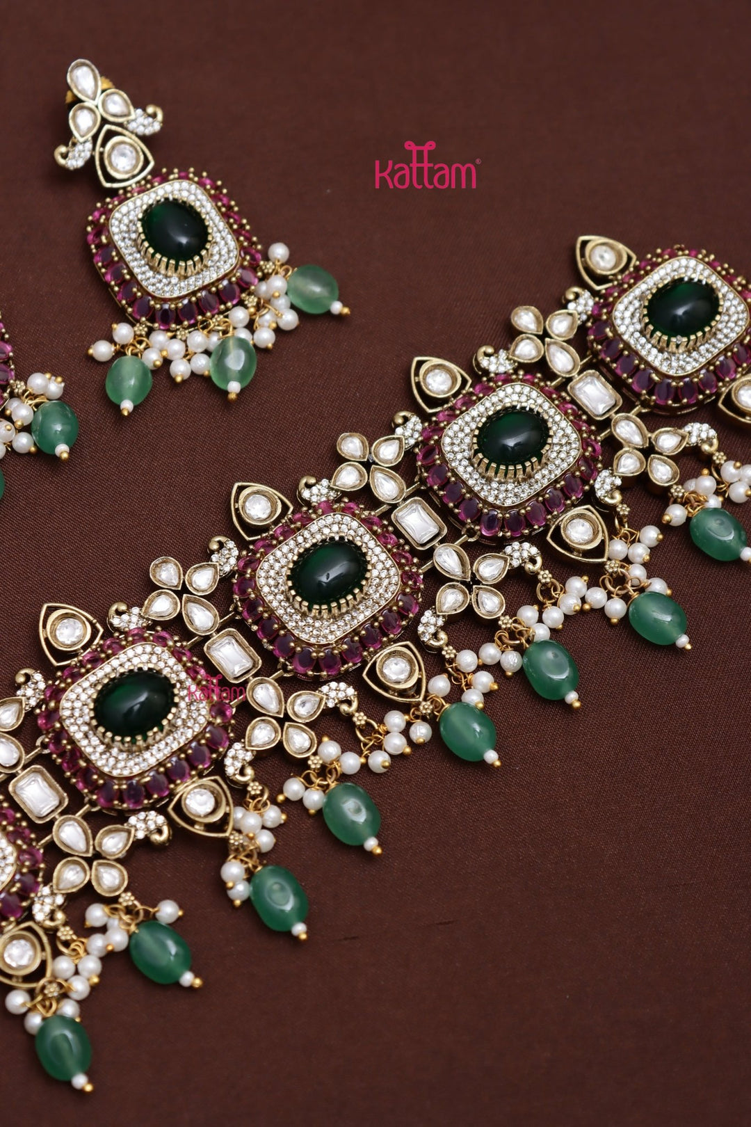 Siya - Victorian AD Beads Choker - N6172