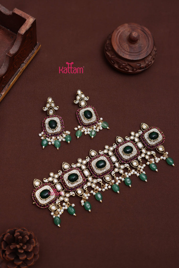 Siya - Victorian AD Beads Choker - N6172