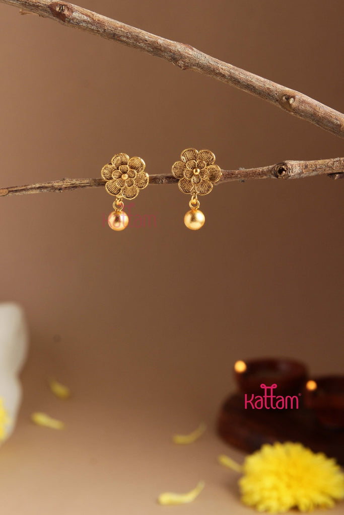 Small Flower Earring Design Kattam - Main Image