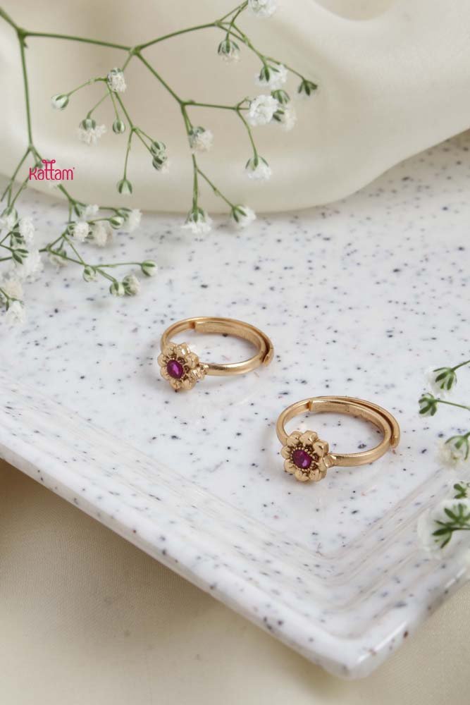 Small Flower Toe Ring ( Adjustable) - TR001