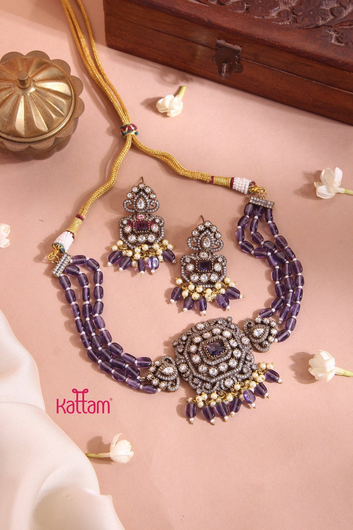 Sowbi - Victorian Purple Thilak Choker - N6154