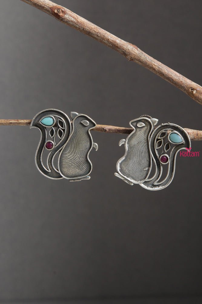 Squirrel Silver Stud Earrings 3 - E336