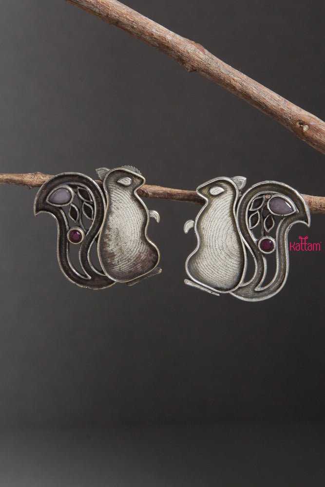 Squirrel Silver Stud Earrings 4 - E337