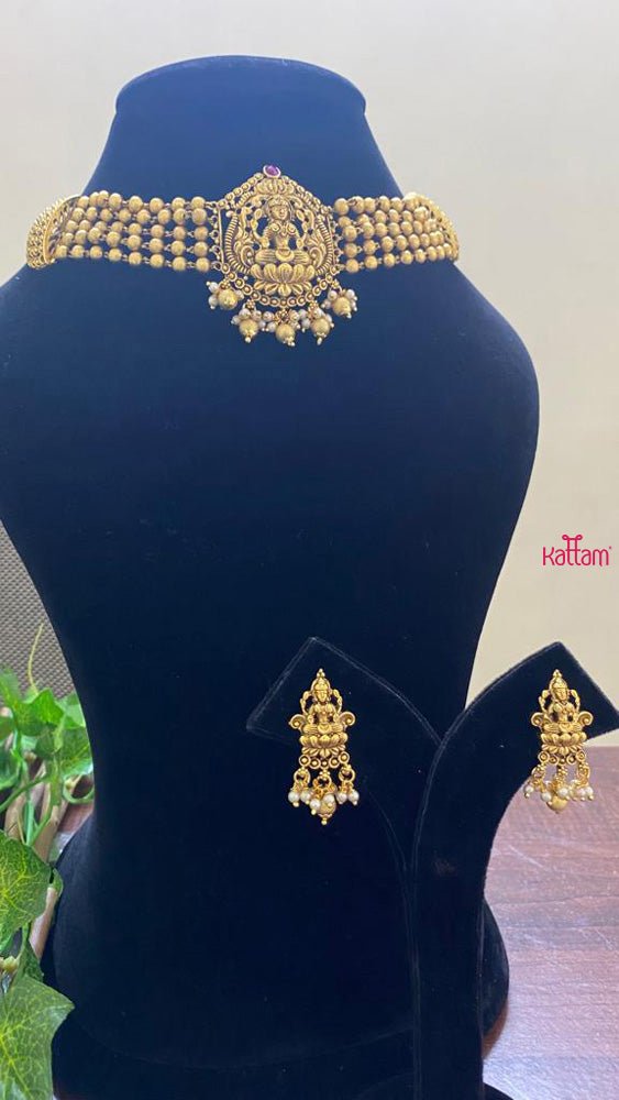 String Gold Lakshmi Choker - N1584