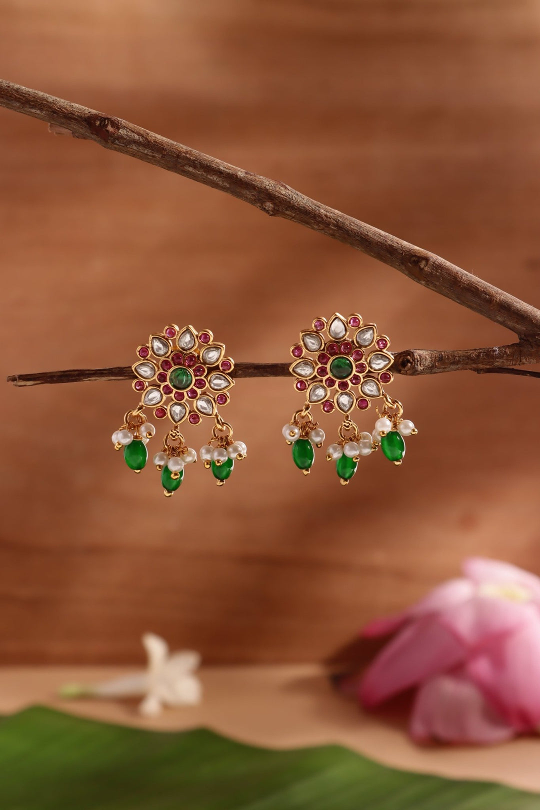 Sunflower Multistone Bead Earring - E1438