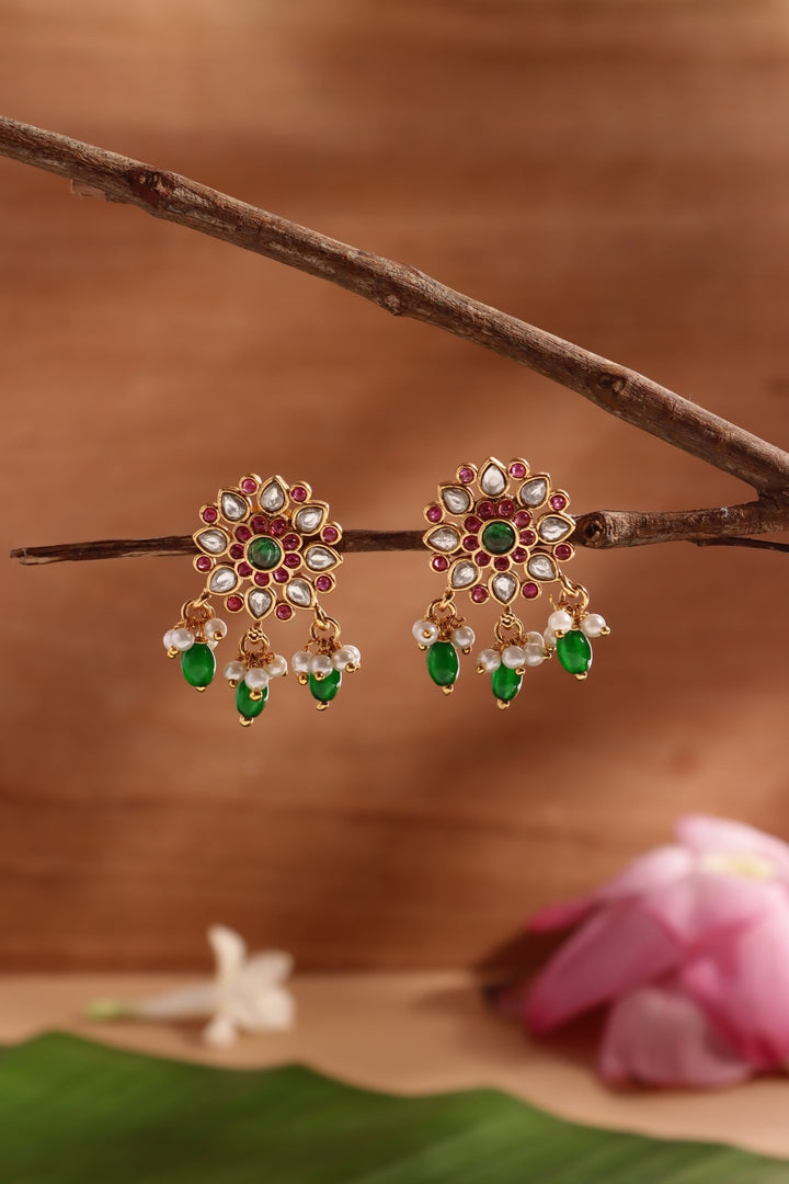 Sunflower Multistone Bead Earring - E1438